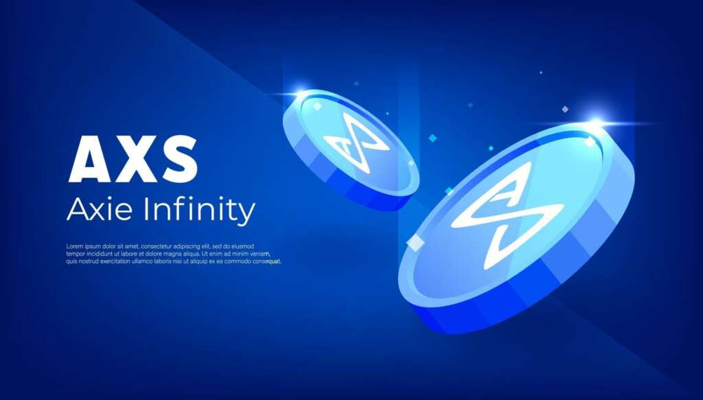 axie-infinity-axs-token-banner-axs-coin-cryptocurrency-concept-vector axie infinity axs token banner axs coin cryptocurrency concept vector