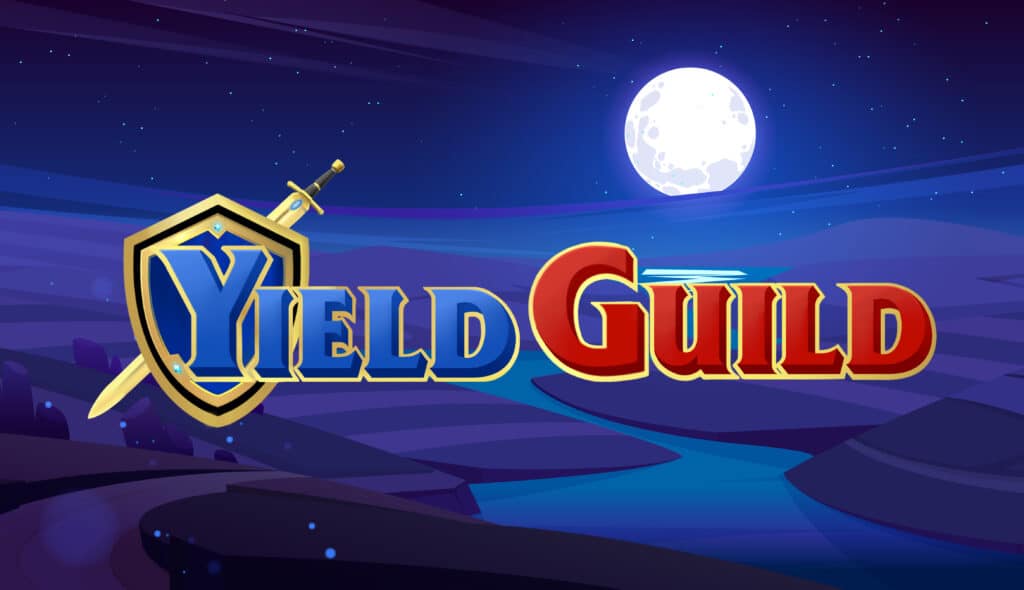 Night rustic meadow landscape, rural field, river Yield Guild Games