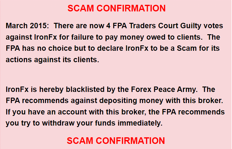 ironfx-forexpeacharmy-scam-alert- โบรกเกอร์ IronFX