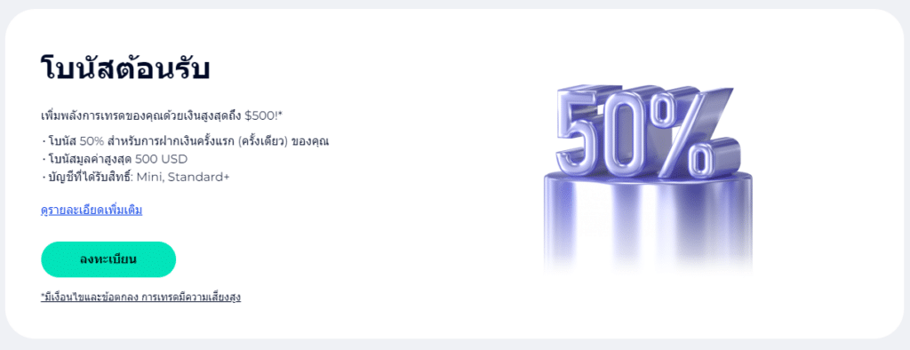 โบนัสต้อนรับจากโบรกเกอร์ FXGT.com โบนัสต้อนรับจากโบรกเกอร์ FXGT.com