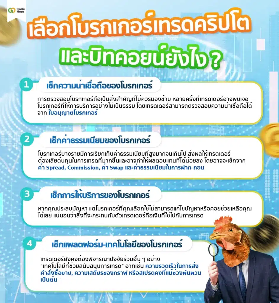 วิธีเลือกโบรกเกอร์เทรดคริปโตและบิทคอยน์ยังไง ? เลือกโบรกเกอร์เทรดคริปโตและบิทคอยน์ยังไง ?
