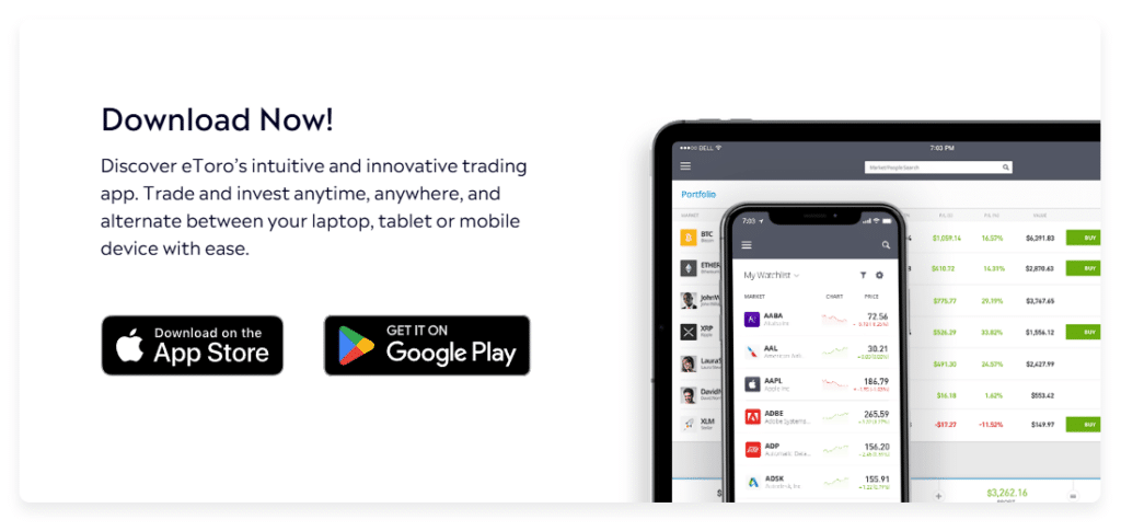 แพลตฟอร์มการเทรดของ eToro แพลตฟอร์มการเทรดของ eToro